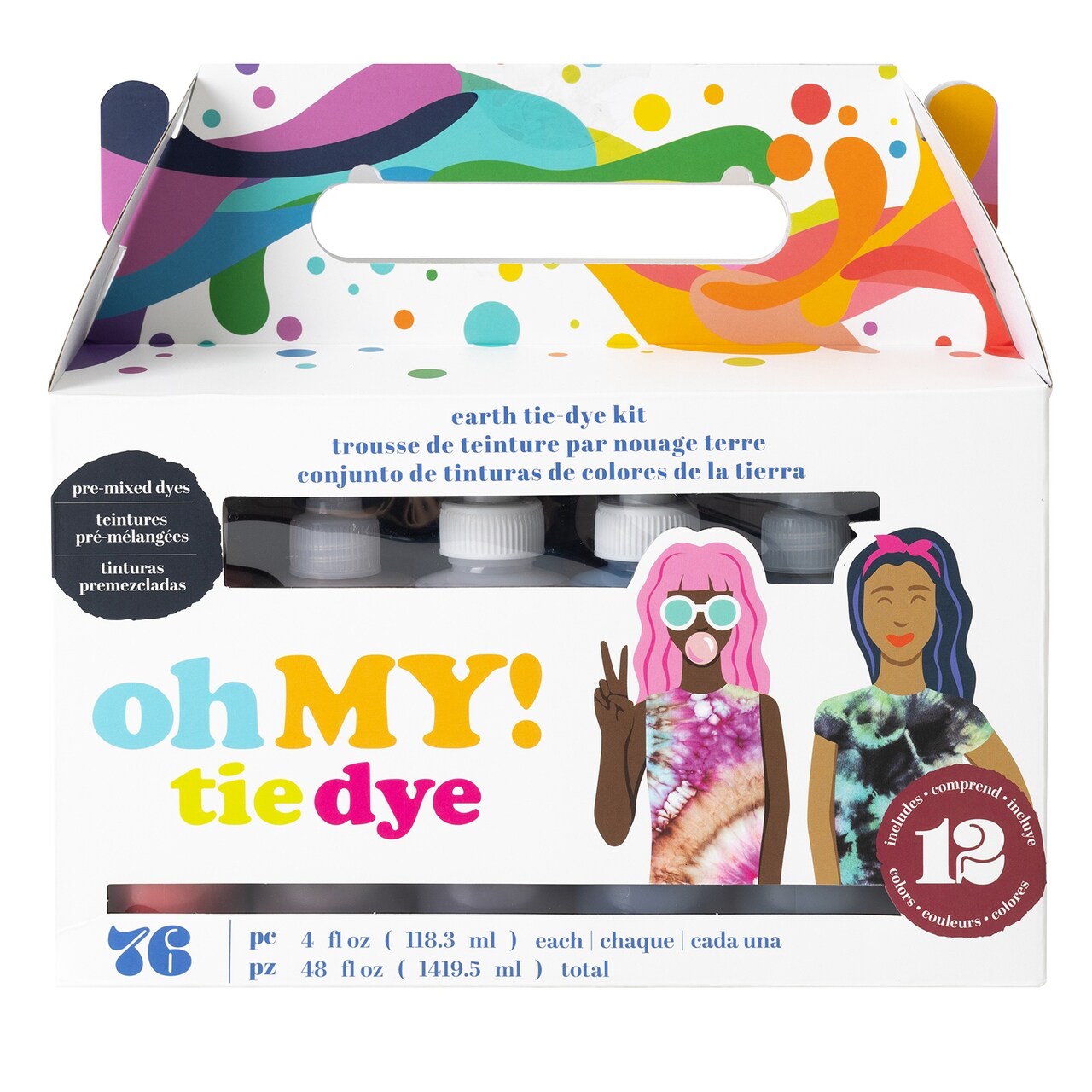 American Crafts Tie Dye Kit 4oz 76/Pkg-12 Earth Tone Colors